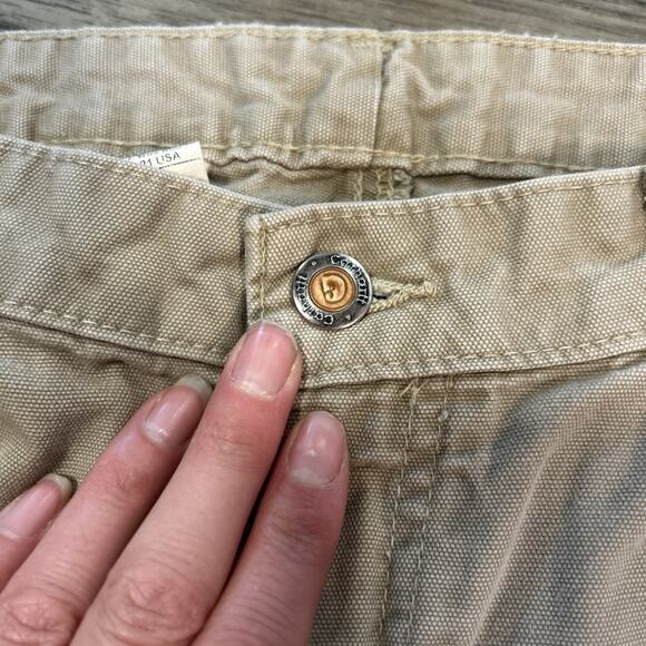 Carhartt Womens carpenter Canvas Pants Size 16x30 Loose Fit Brown Tan - Picture 4 of 10